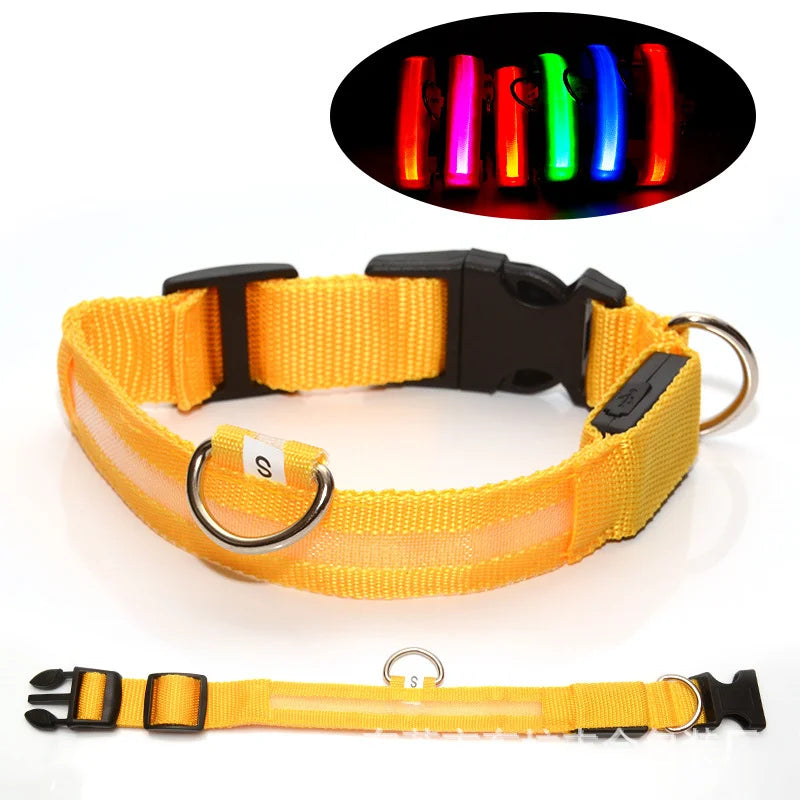 3 Modes LED Flashing Dog Collar, USB Rechargeable & Battery Operated Adjustable Dog Loss Prevention Collar Pet Accessories