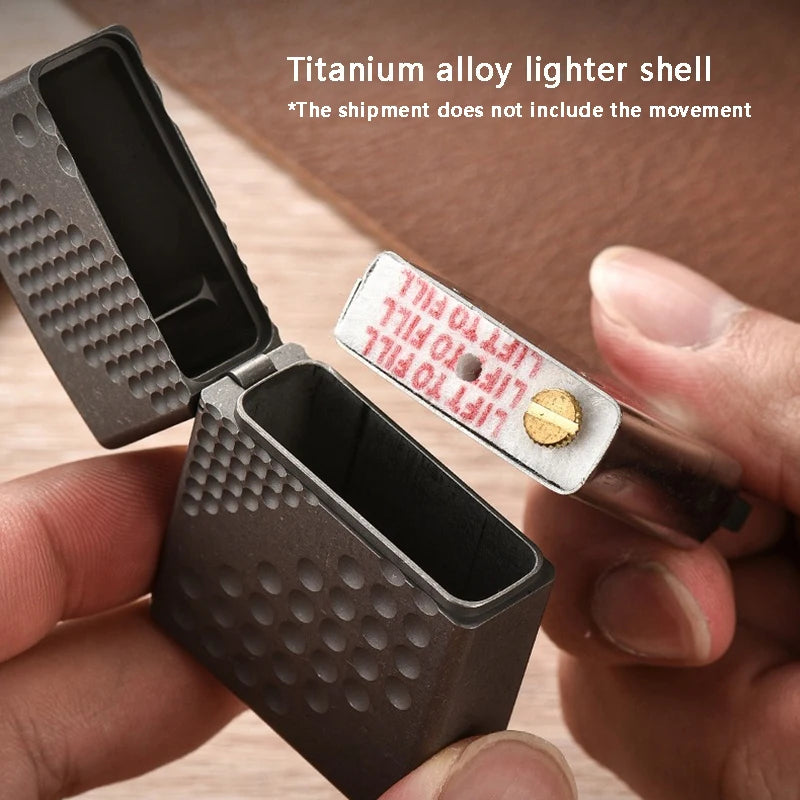 Titanium Alloy Lighter Shell CNC Process Waterproof Drop-Proof Portable Compact Outdoor EDC Tool (No Core)