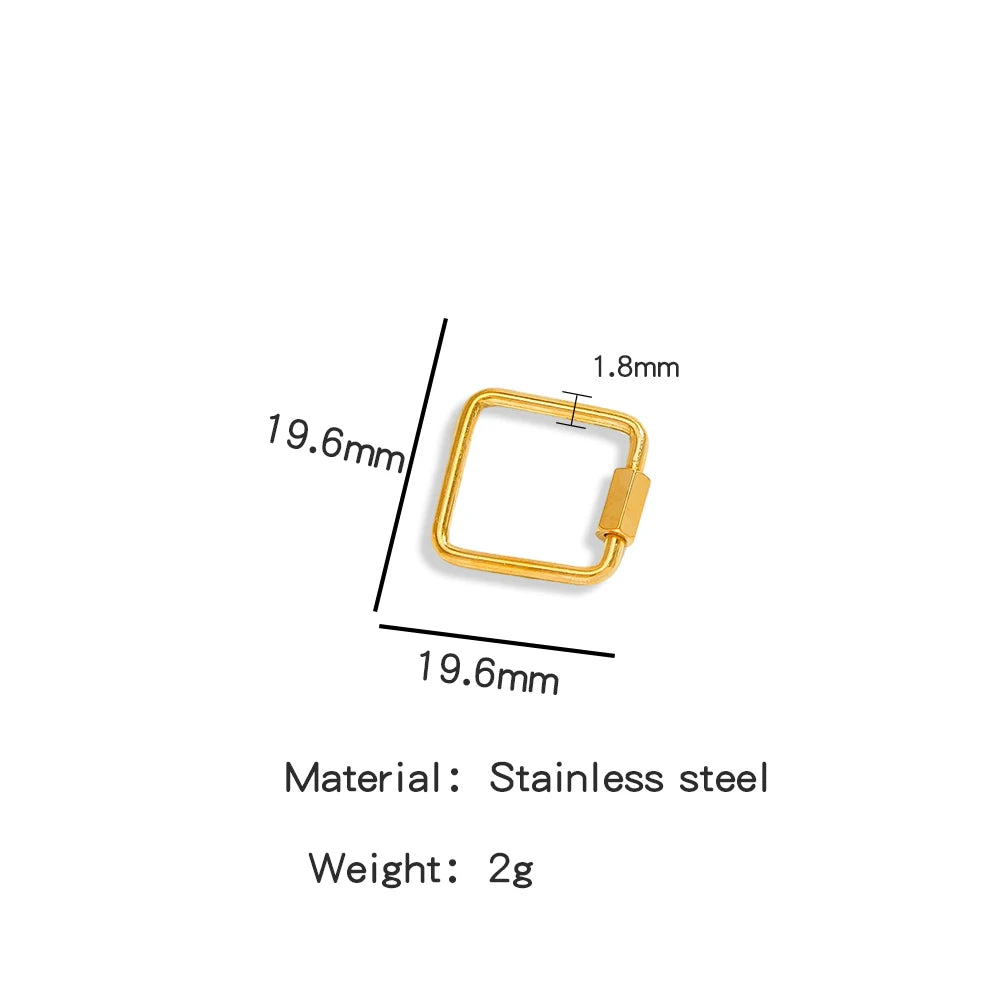 5Pcs Stainless Steel Gold Plated Spring Ring Clasps Geometric Shaped Open Jump Rings for DIY Jewelry Making