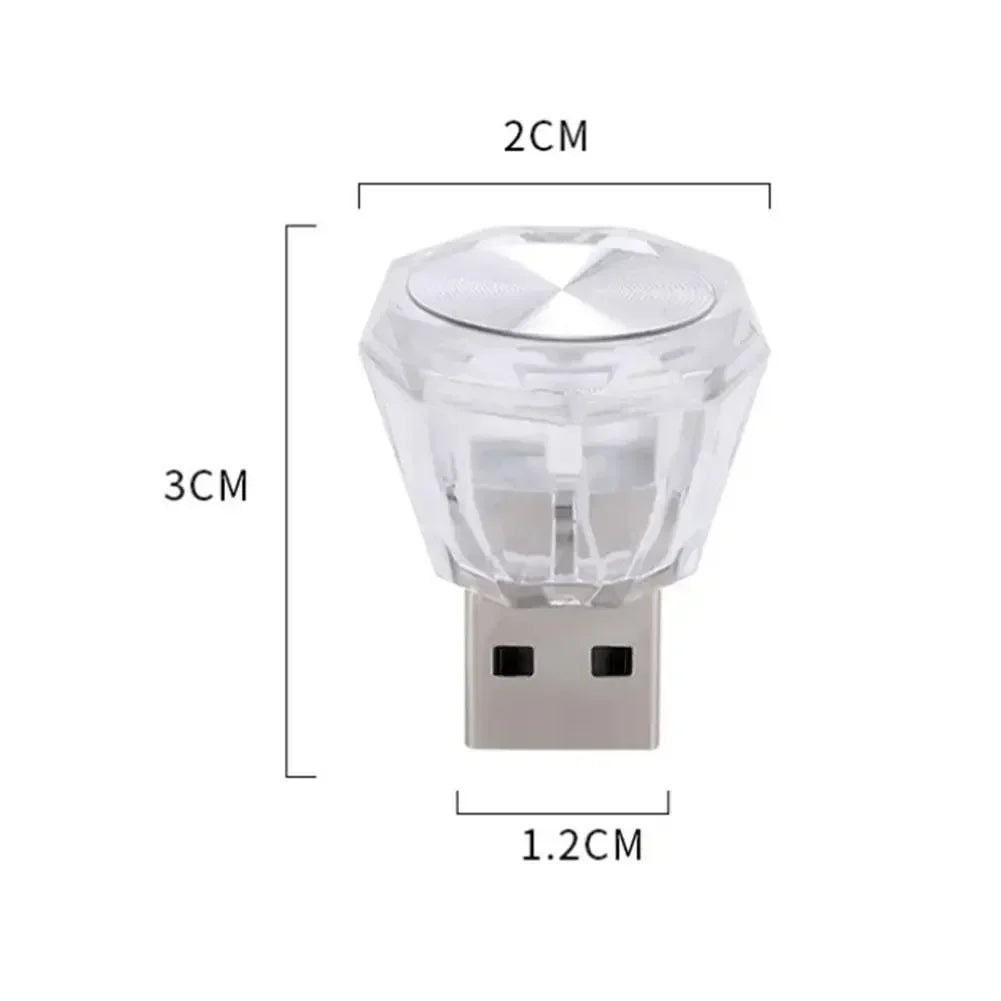 2026 Car LED Colorful Night Light Cigarette Lighter USB Atmosphere Light Wiring-Free Car Interior Lighting Accessories Supplies