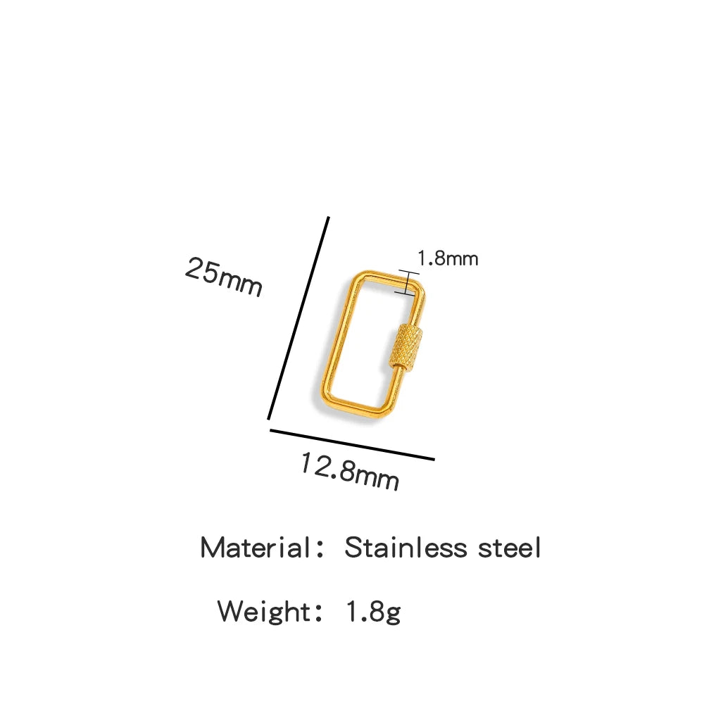 5Pcs Stainless Steel Gold Plated Spring Ring Clasps Geometric Shaped Open Jump Rings for DIY Jewelry Making