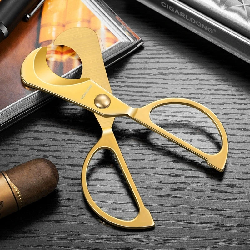 Stainless Steel Sharp Cigar Cutter Smooth Wear-Resistant Portable Handheld Cigar Scissor Smoking Accessories Father's Day Gift