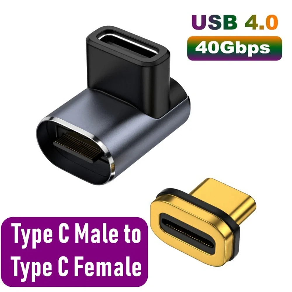 100W Car Type-C Magnetic Converter 40Gbps USB Flash Drive Multi-Functional Adapter Vehicle Data Transmission Charge Accessories