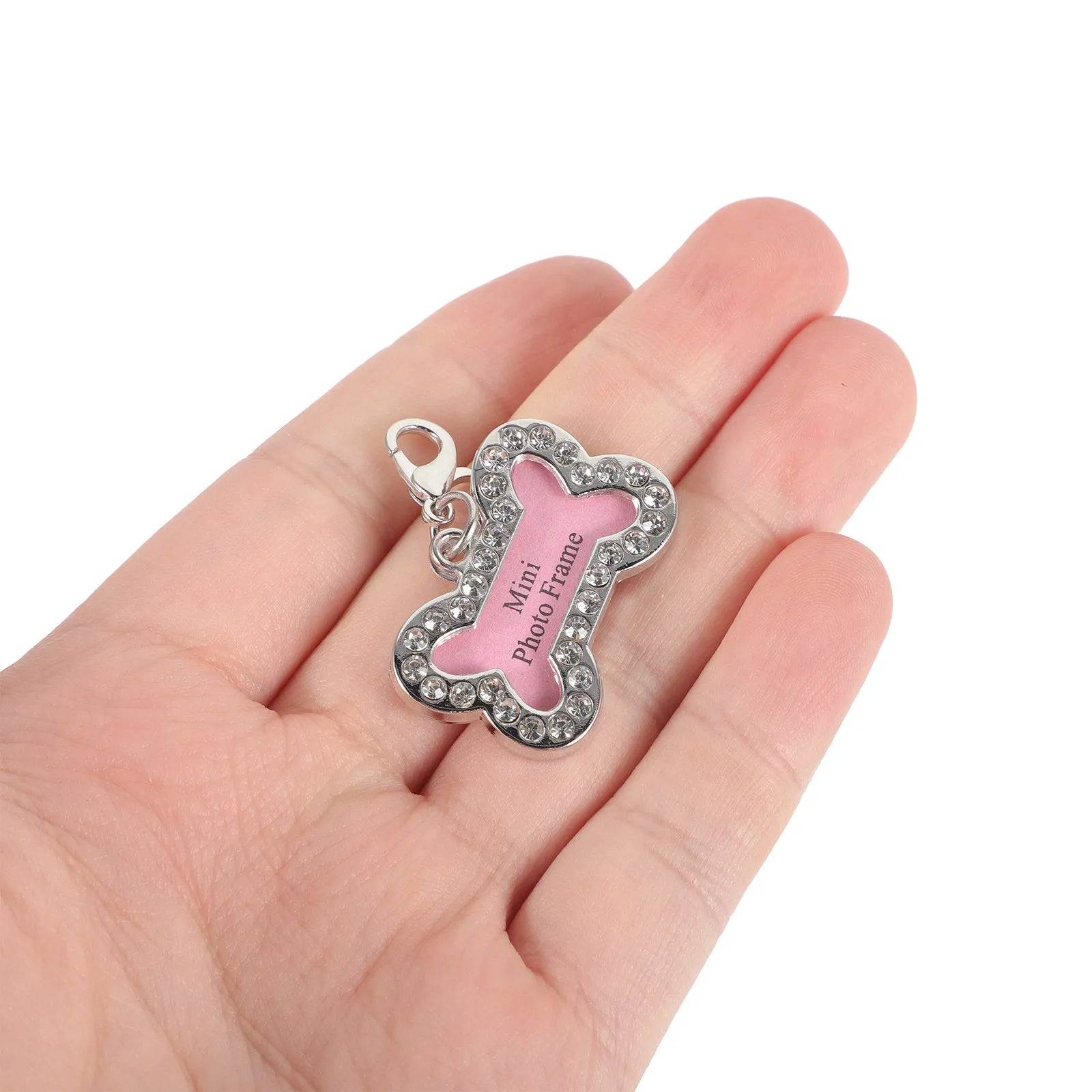 2Pcs Cute Stainless Steel Pet Identity Tags Bone Shaped Dog Name Tags for Small Large Dogs Cats Engraving Collar Charm