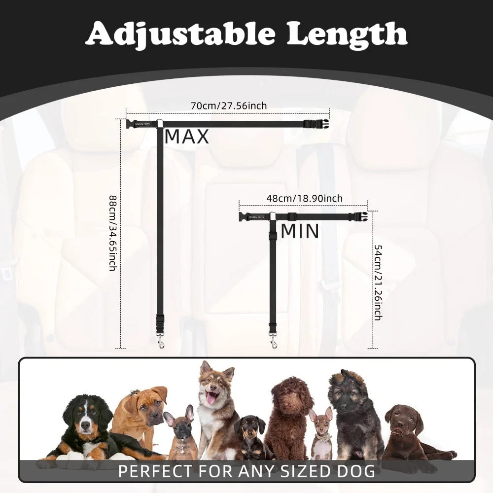 Solid Color Two-in-one Pet Car Seat Belt Nylon Lead Leash Backseat Safety Belt Adjustable Dogs Harness Collar Pet Accessories