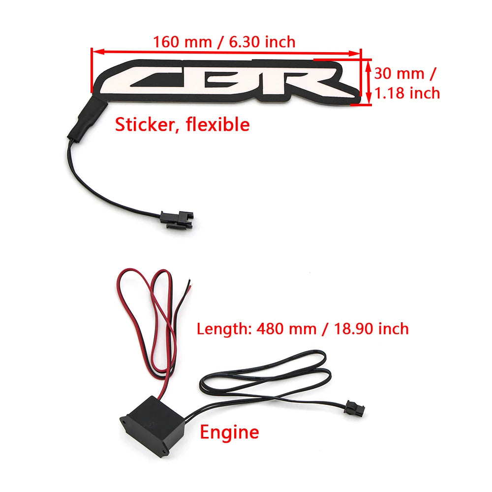 LED Night Riding Cold Light For HONDA CBR 125R 250R 300R 500R 650R 650F CB500X  Signal Mod Kit Flashing Stripe Luminous Sticker