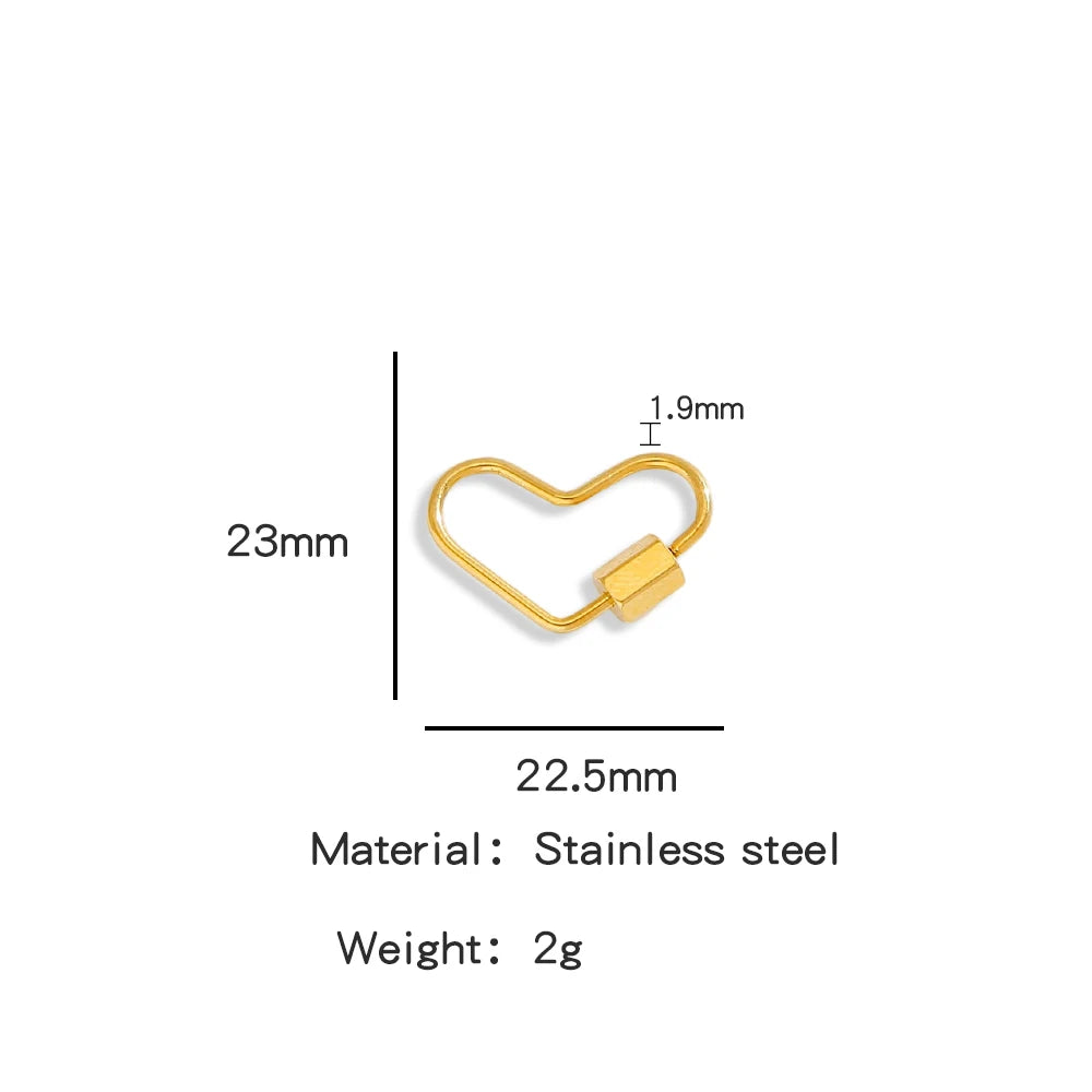 5Pcs Stainless Steel Gold Plated Spring Ring Clasps Geometric Shaped Open Jump Rings for DIY Jewelry Making