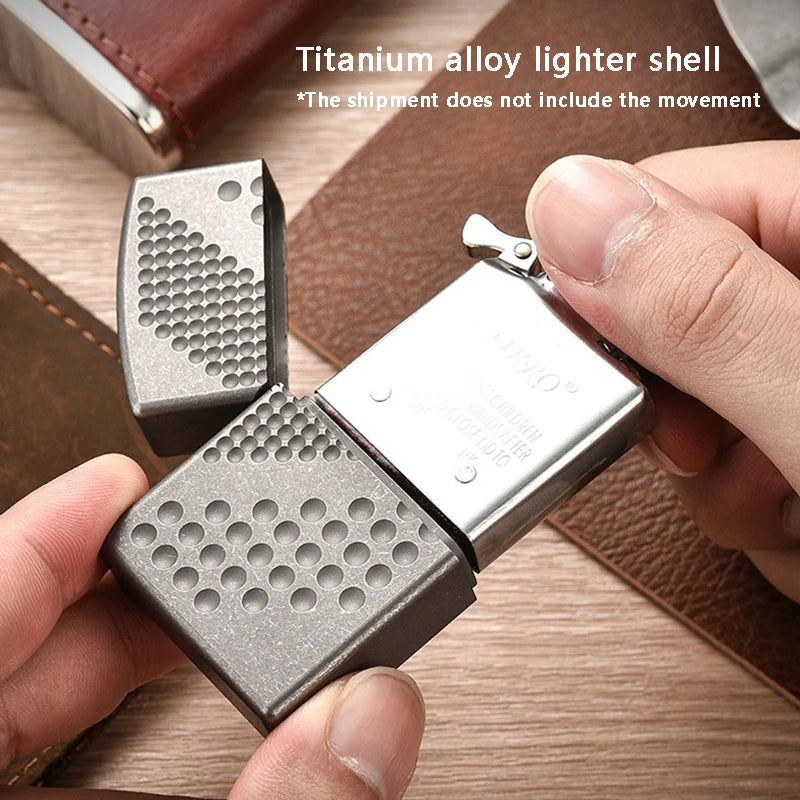 Titanium Alloy Lighter Shell CNC Process Waterproof Drop-Proof Portable Compact Outdoor EDC Tool (No Core)