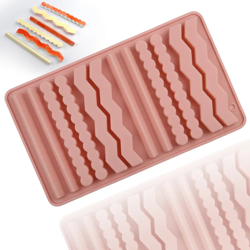New Chocolate Bar Silicone Mold Stick Cookie Baking Tray Ice Cube Candy Protein Energy Wax Melt Crayon Kitchen Accessories Tools