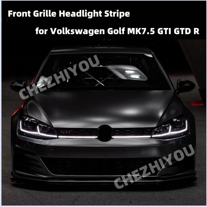 LED Front Grille Light Front Bumper Stripe Daytime Running Light For Volkswagen Golf MK7.5 GTI GTD R 2017-2020 no dynamic effect