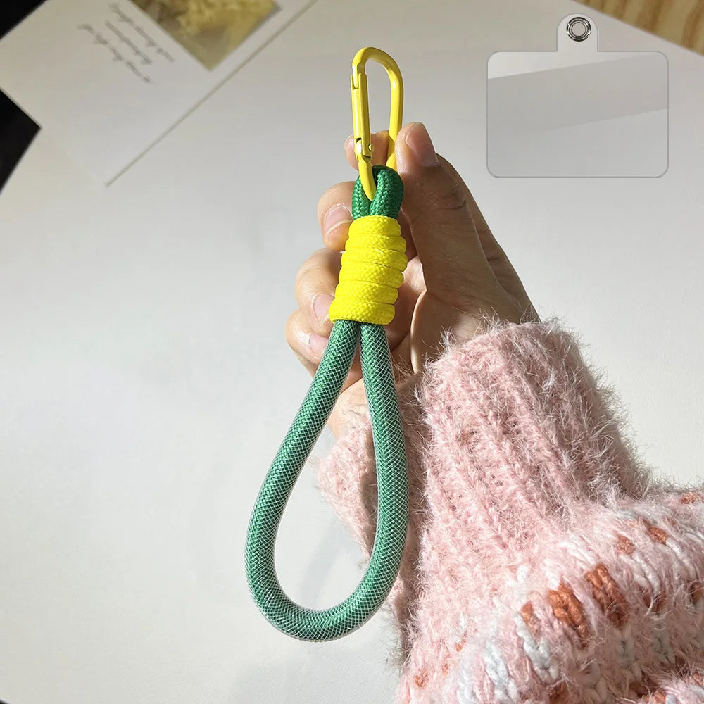 Mesh Landyard Fluorescent Pendant Mobile Phone Bag Rope Keychain Fashion Creative Decorative Keycord Accessories Wrist Strap