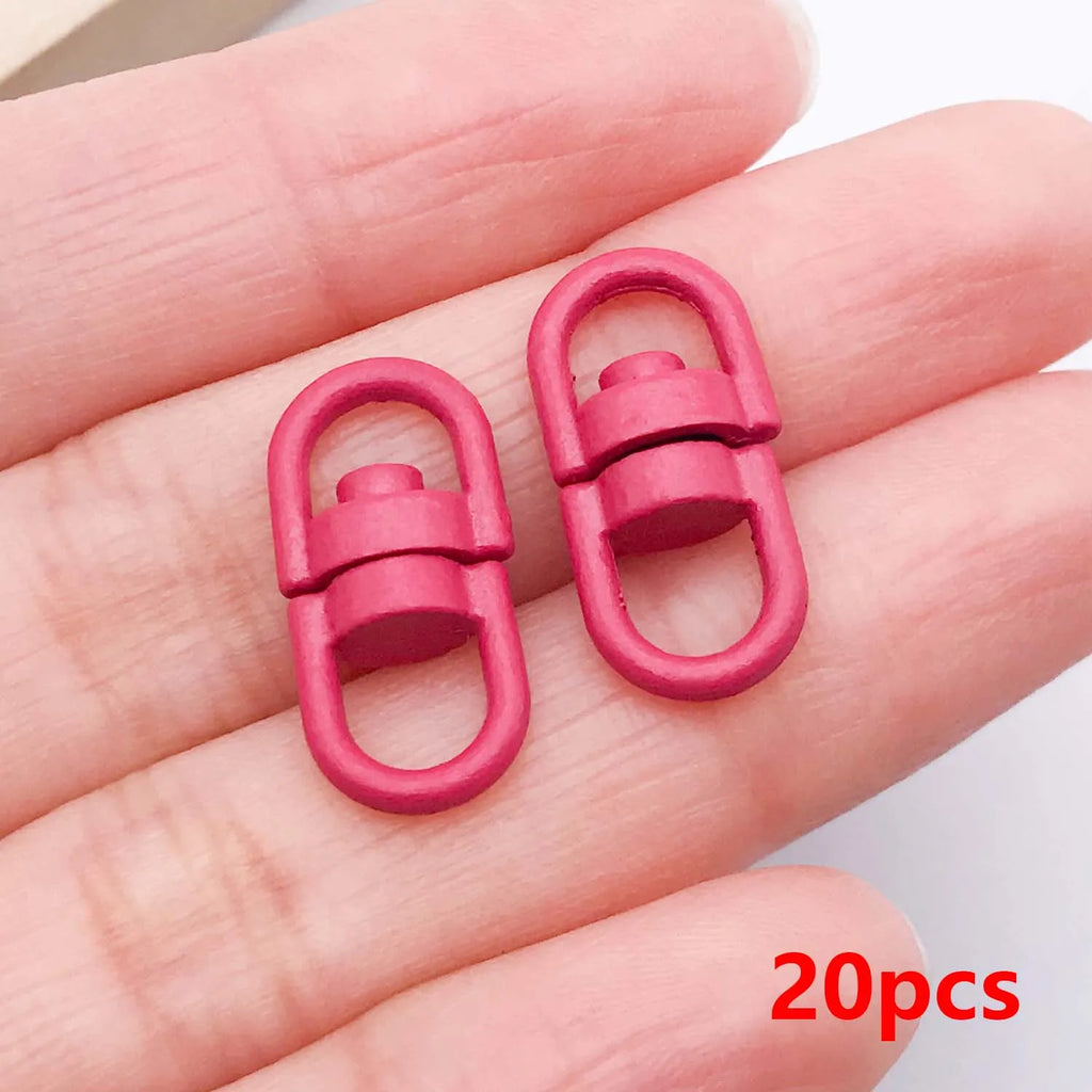 20pcs Metal Rotate Buckle Key Rings Swivel Dog Buckle Holder Connectors for DIY Keychain Jewelry Making Accessories