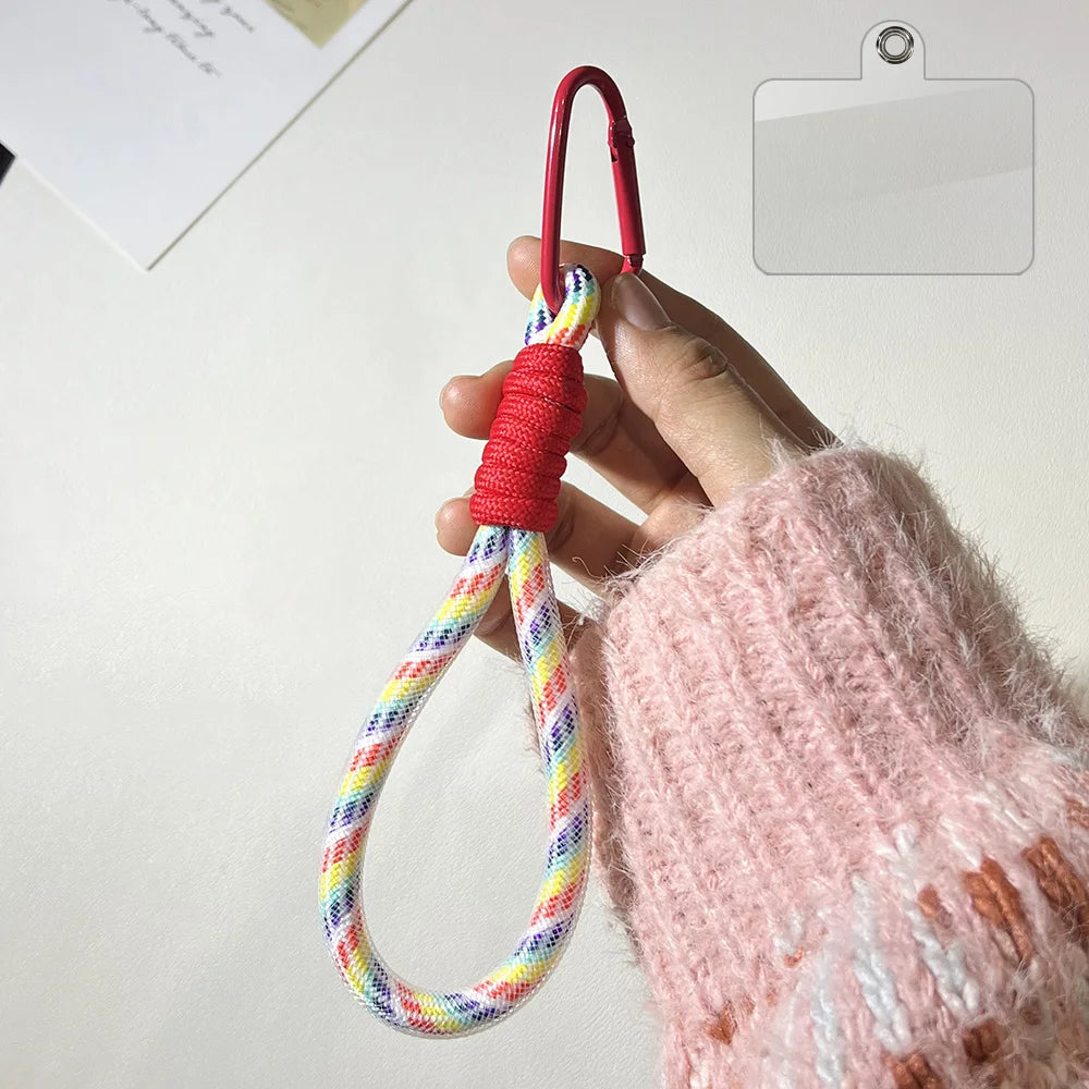Mesh Landyard Fluorescent Pendant Mobile Phone Bag Rope Keychain Fashion Creative Decorative Keycord Accessories Wrist Strap