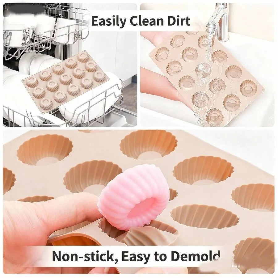 15-Cavity Round Donut Cake Cookie Mold, Chocolate Cookie Mold, Cake Mold, Ice Cream Candy Silicone Mold, Baking Tools, Jelly Mo