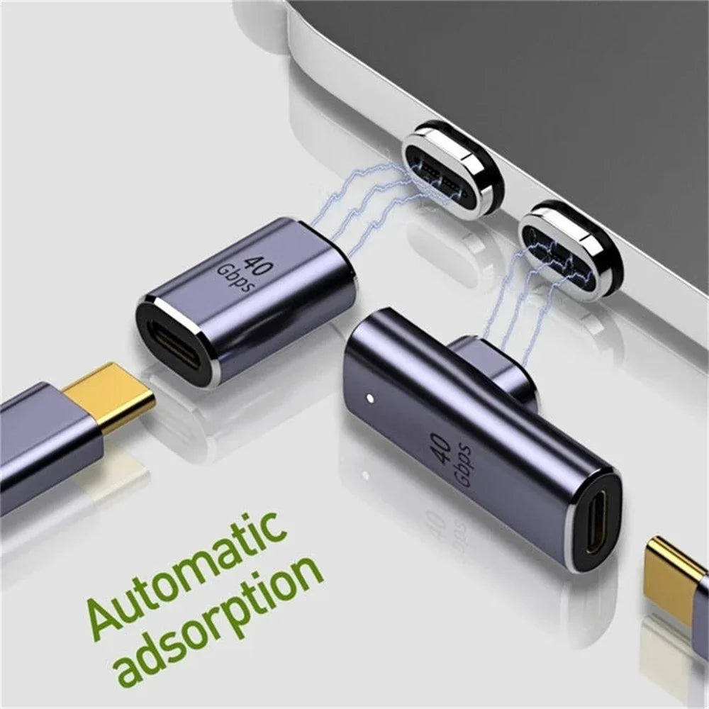 100W Car Type-C Magnetic Converter 40Gbps USB Flash Drive Multi-Functional Adapter Vehicle Data Transmission Charge Accessories