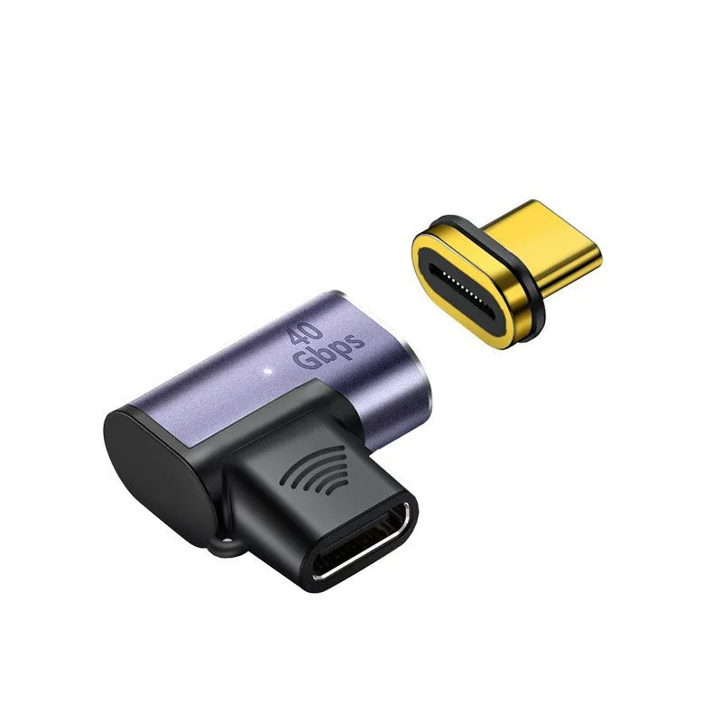 100W Car Type-C Magnetic Converter 40Gbps USB Flash Drive Multi-Functional Adapter Vehicle Data Transmission Charge Accessories