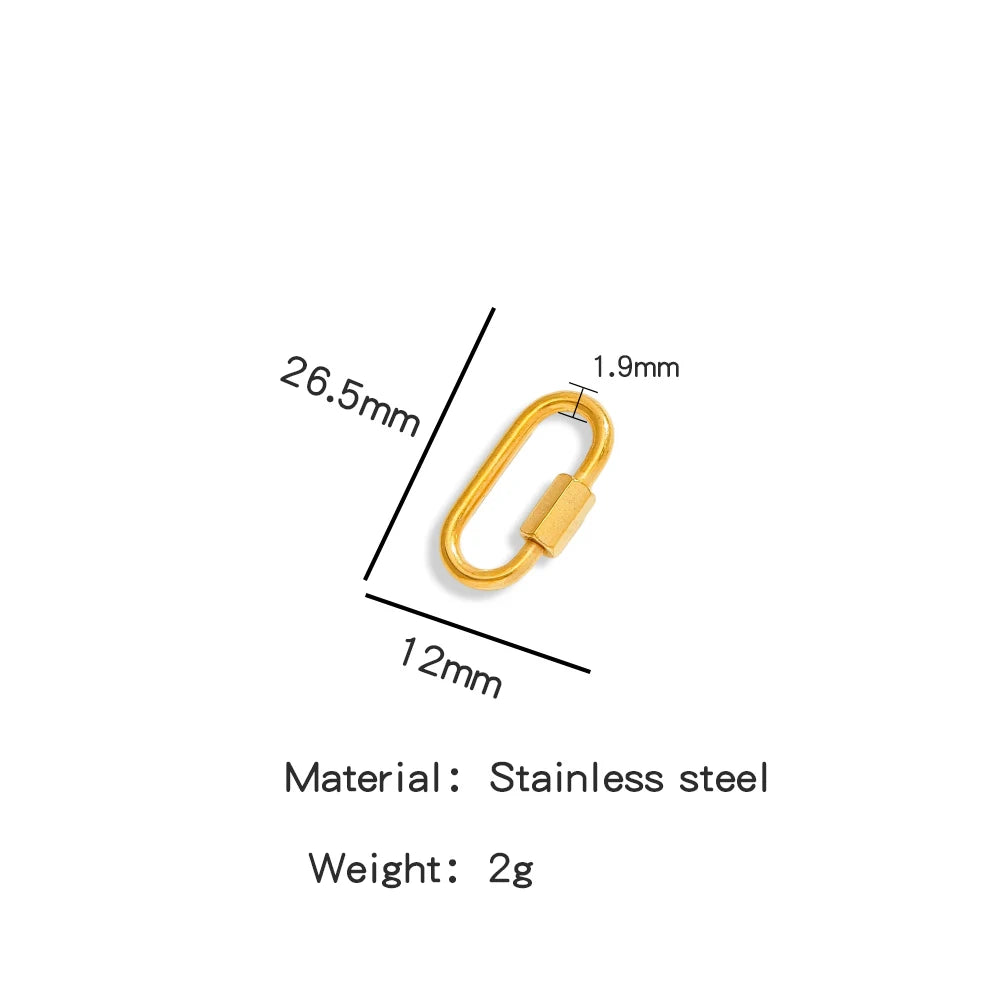 5Pcs Stainless Steel Gold Plated Spring Ring Clasps Geometric Shaped Open Jump Rings for DIY Jewelry Making