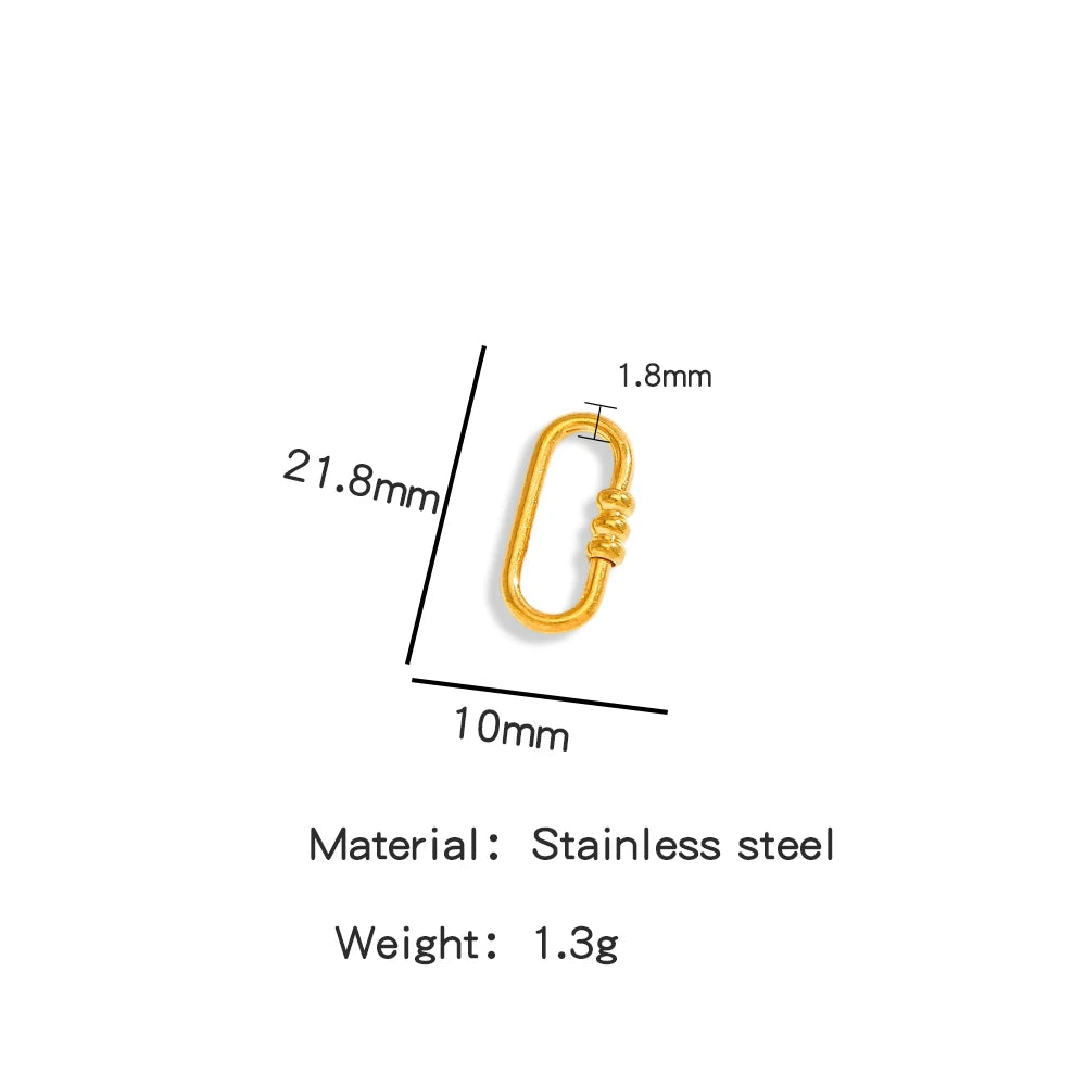 5Pcs Stainless Steel Gold Plated Spring Ring Clasps Geometric Shaped Open Jump Rings for DIY Jewelry Making