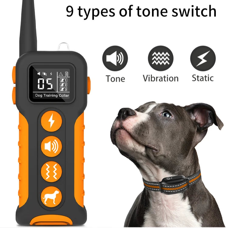 Waterproof Remote Control Large Breed Dogs Vibration Static Luxury Bark Reflective Training Dog Shock Collar