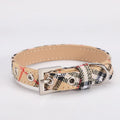 Pet Collar Scottish Plaid Dog Collar Classic Red PU Leather Earthy Yellow Twill Dog Pet Supplies Adjustable Pet Collar