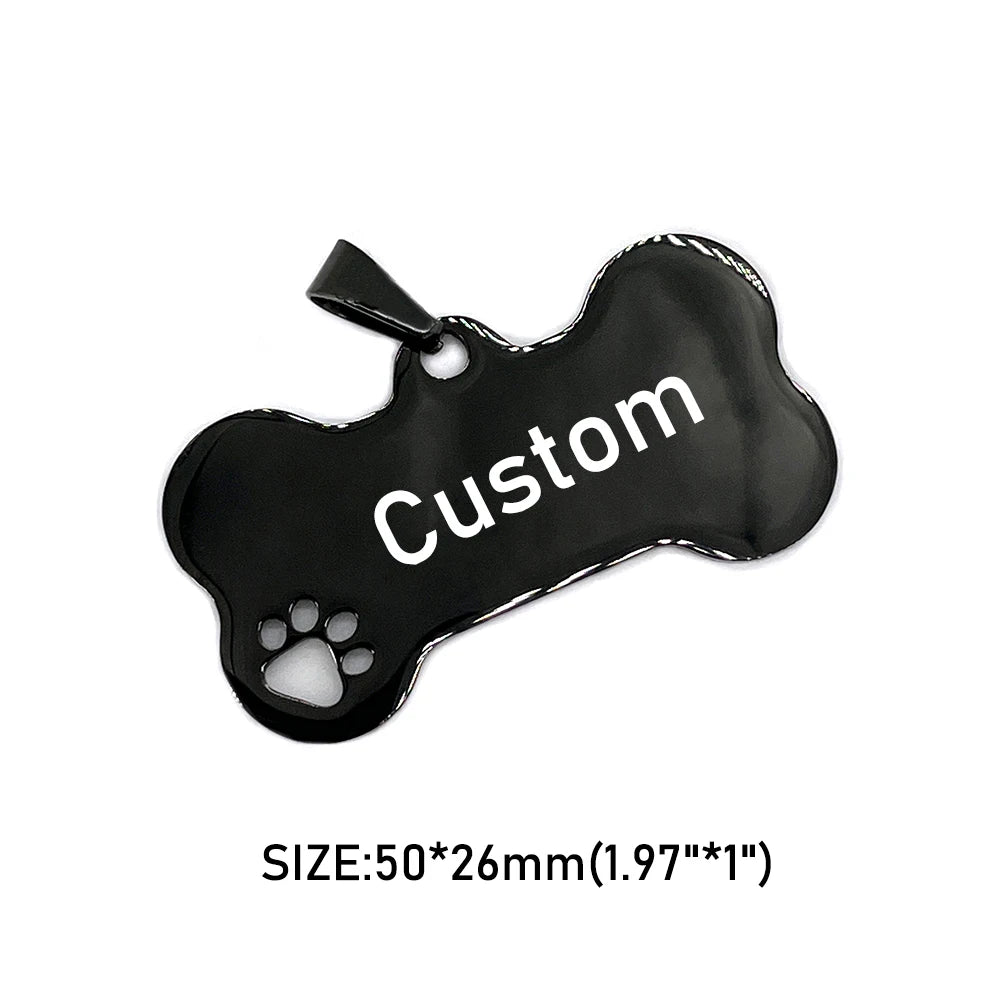 Customized Dog Collar Tag Color Bone Pendant for Dog Medal with Engraving Name Personalized Number Kitten Puppy Cat Accessories