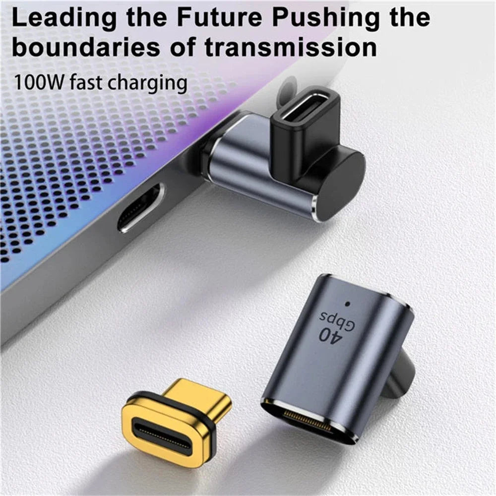 100W Car Type-C Magnetic Converter 40Gbps USB Flash Drive Multi-Functional Adapter Vehicle Data Transmission Charge Accessories