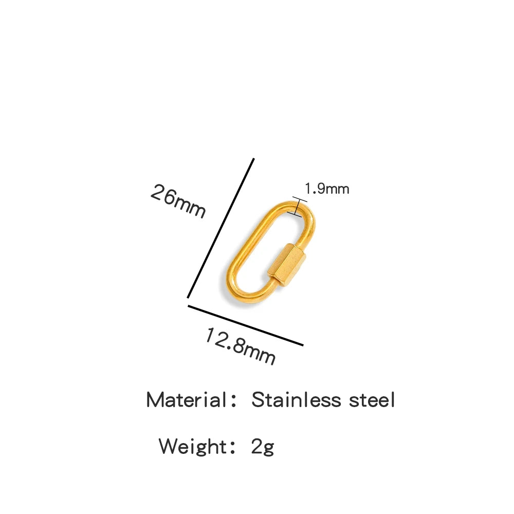 5Pcs Stainless Steel Gold Plated Spring Ring Clasps Geometric Shaped Open Jump Rings for DIY Jewelry Making