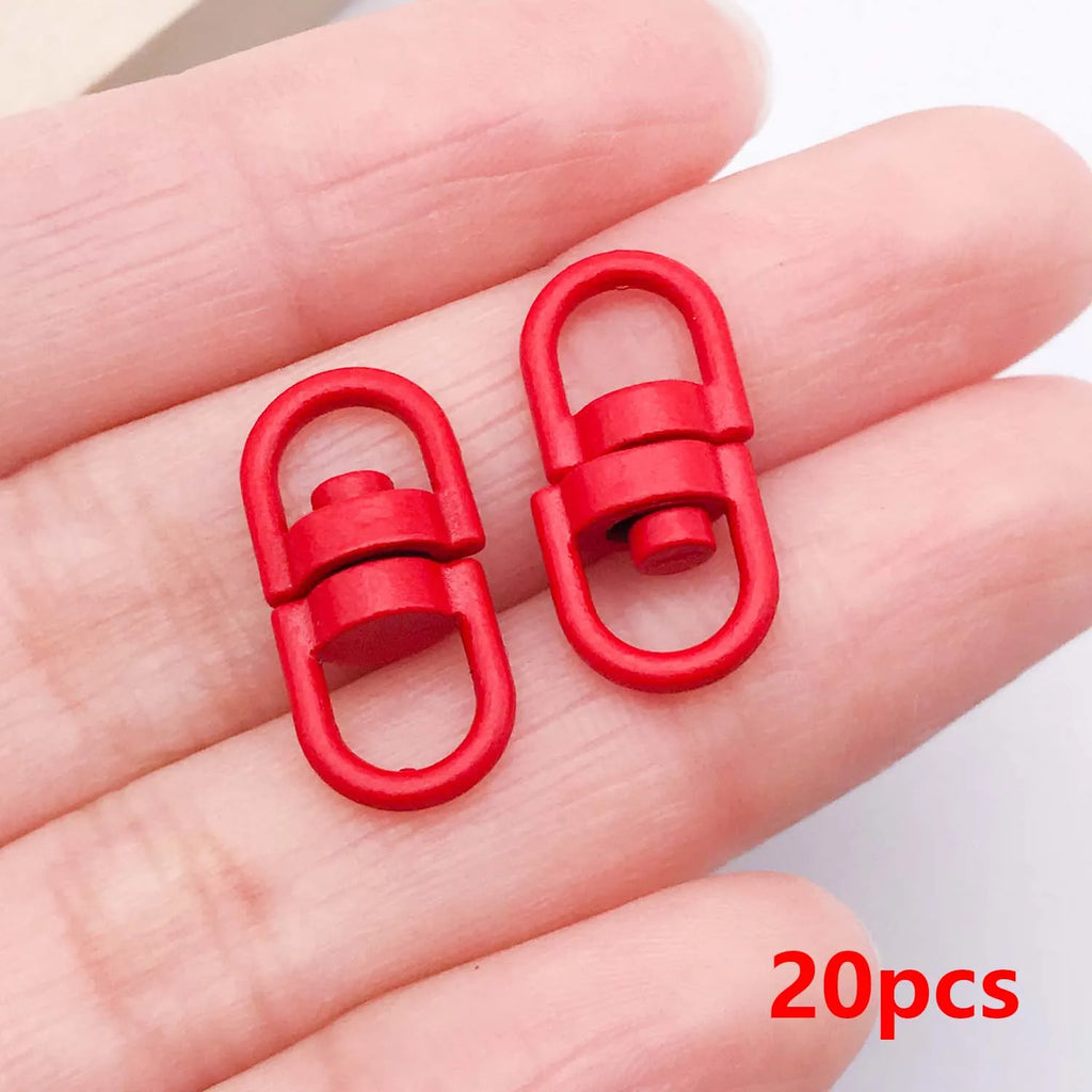 20pcs Metal Rotate Buckle Key Rings Swivel Dog Buckle Holder Connectors for DIY Keychain Jewelry Making Accessories