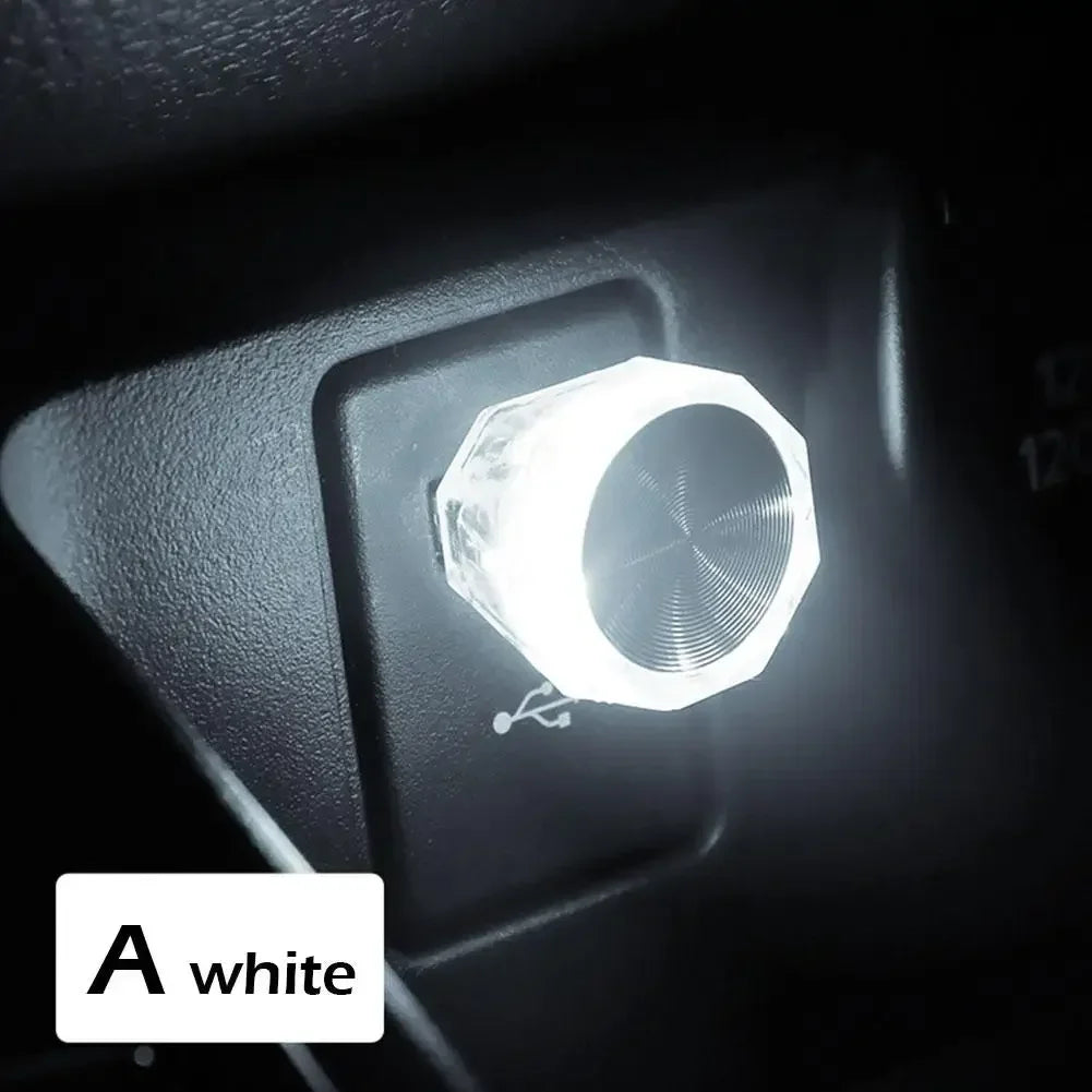 2026 Car LED Colorful Night Light Cigarette Lighter USB Atmosphere Light Wiring-Free Car Interior Lighting Accessories Supplies