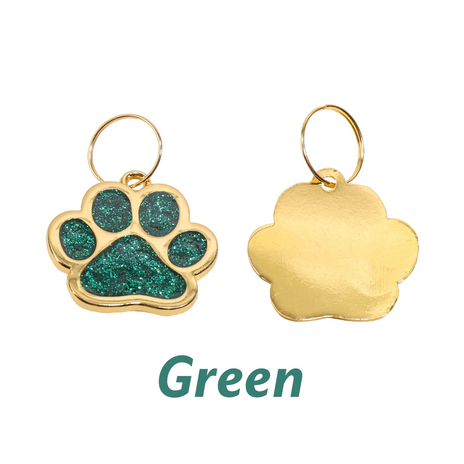 Gold Colour Custom Name Dog Tags Glitter Claw Customized Text Cat Tag Laser Engraving Collar Pendant Personalized Name Pets Tag