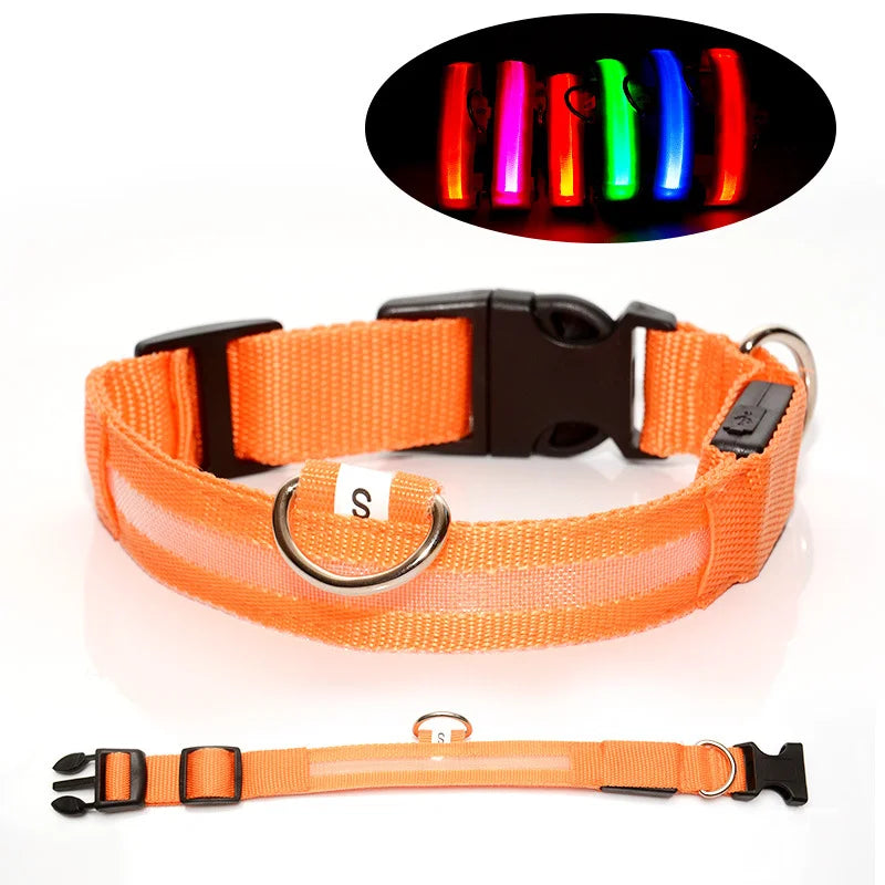 3 Modes LED Flashing Dog Collar, USB Rechargeable & Battery Operated Adjustable Dog Loss Prevention Collar Pet Accessories