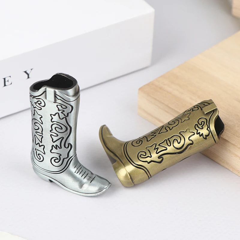 Creative Metal Boot Lighter Case for  J5/J25 – Personalized Engraving, Unique Men's Minimalist Gift with Custom Patterns