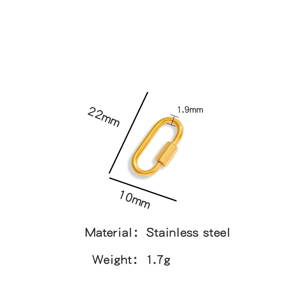 5Pcs Stainless Steel Gold Plated Spring Ring Clasps Geometric Shaped Open Jump Rings for DIY Jewelry Making