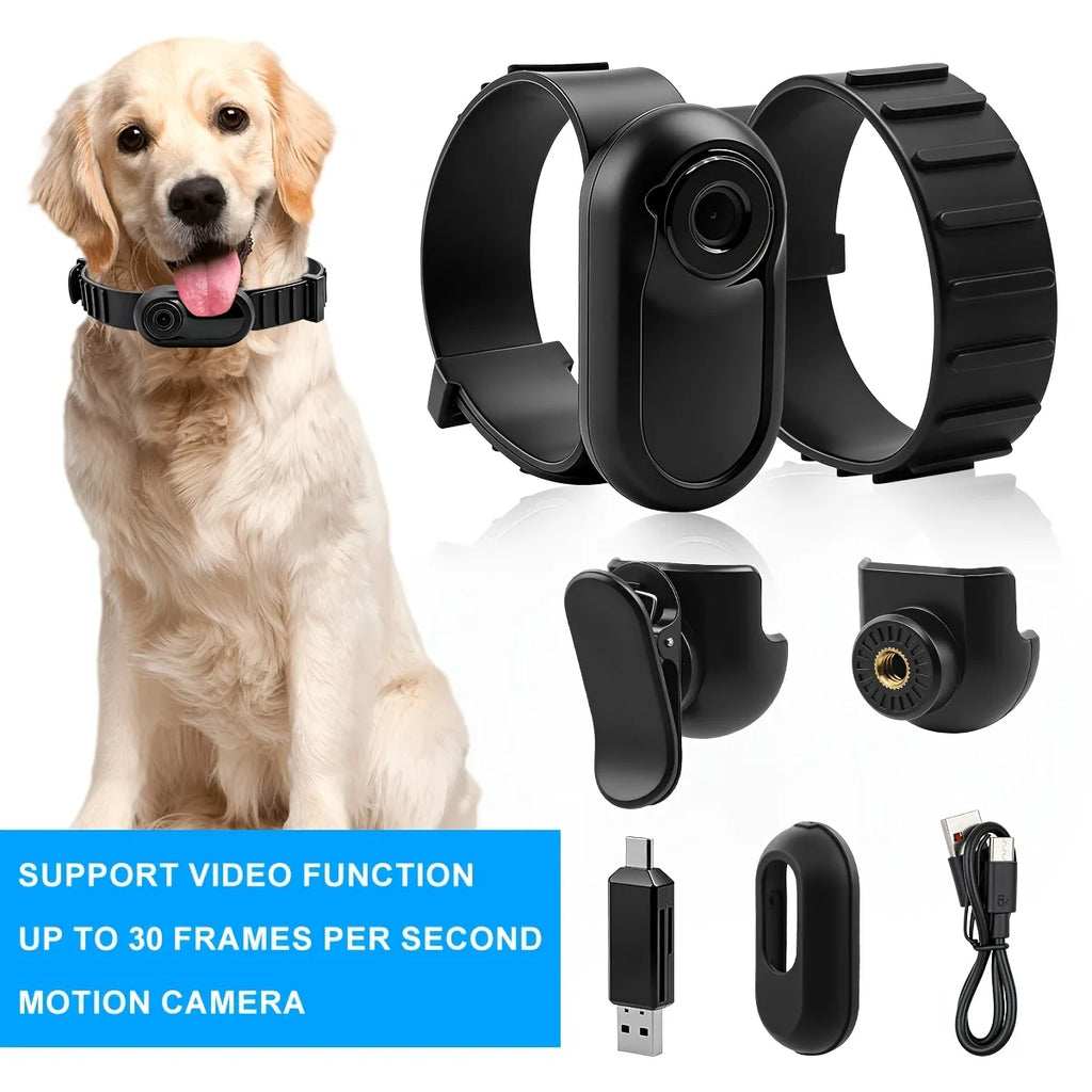 Pet Collar Camera LCD Display HD Outdoor Collar Camera Adjustable Pet Collar Cat Dog Recorder