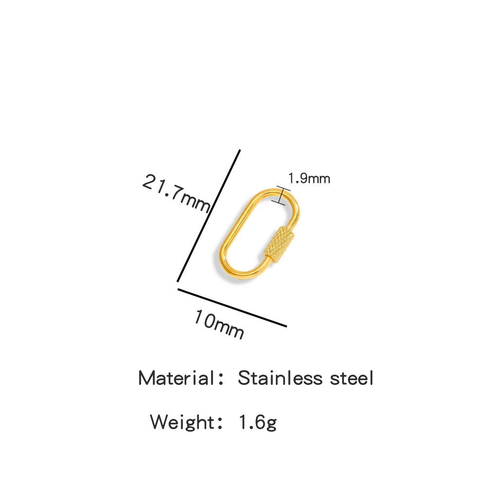 5Pcs Stainless Steel Gold Plated Spring Ring Clasps Geometric Shaped Open Jump Rings for DIY Jewelry Making