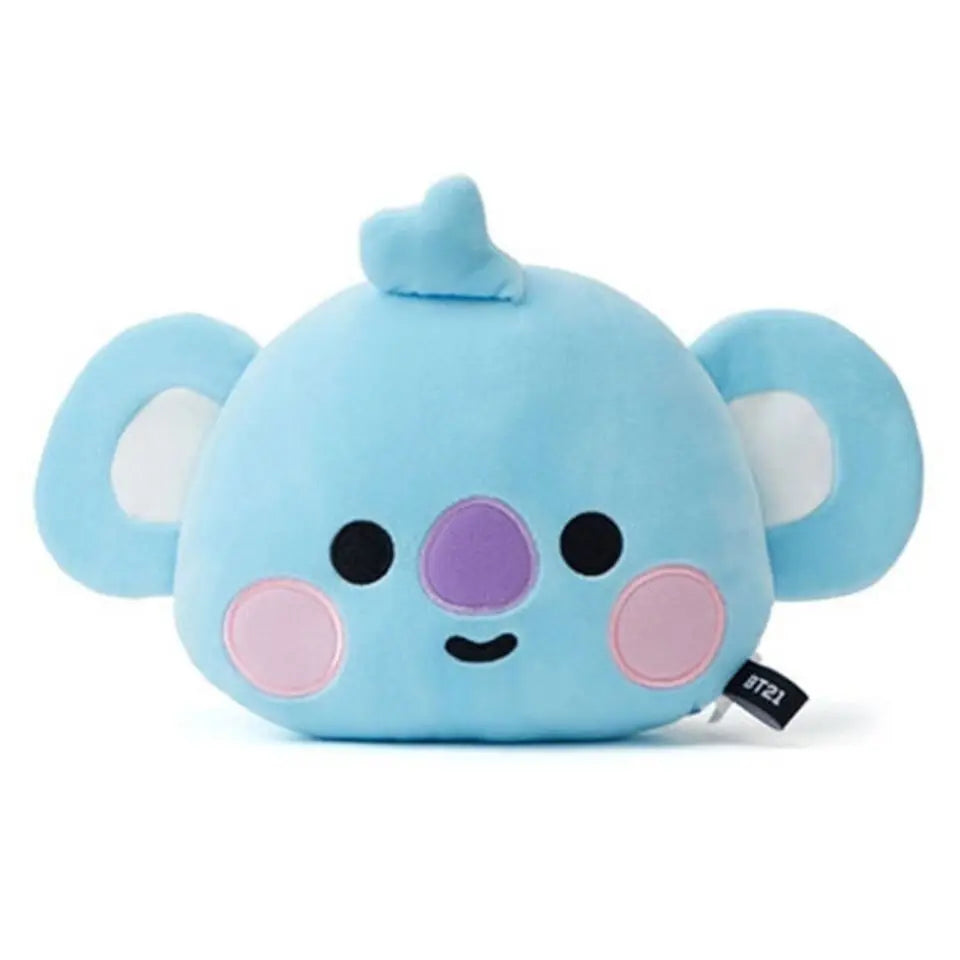 BT21 Face-Shaped Pillow Cute Fashion Cartoon Personalized Creative Car Cushion Headrest Doll Toy Gift for Friends' Birthday