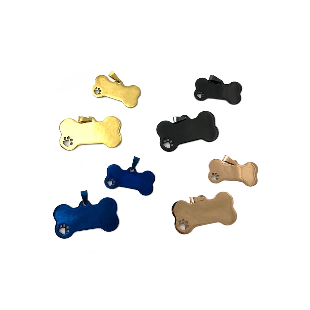 Customized Dog Collar Tag Color Bone Pendant for Dog Medal with Engraving Name Personalized Number Kitten Puppy Cat Accessories