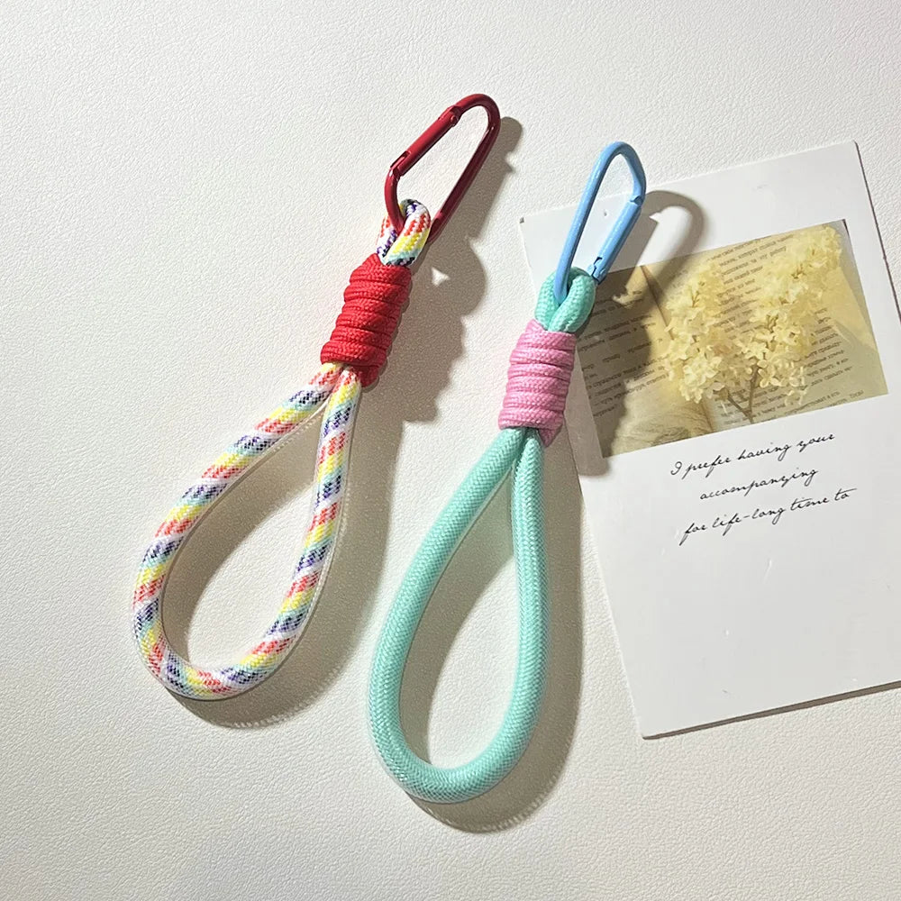 Mesh Landyard Fluorescent Pendant Mobile Phone Bag Rope Keychain Fashion Creative Decorative Keycord Accessories Wrist Strap