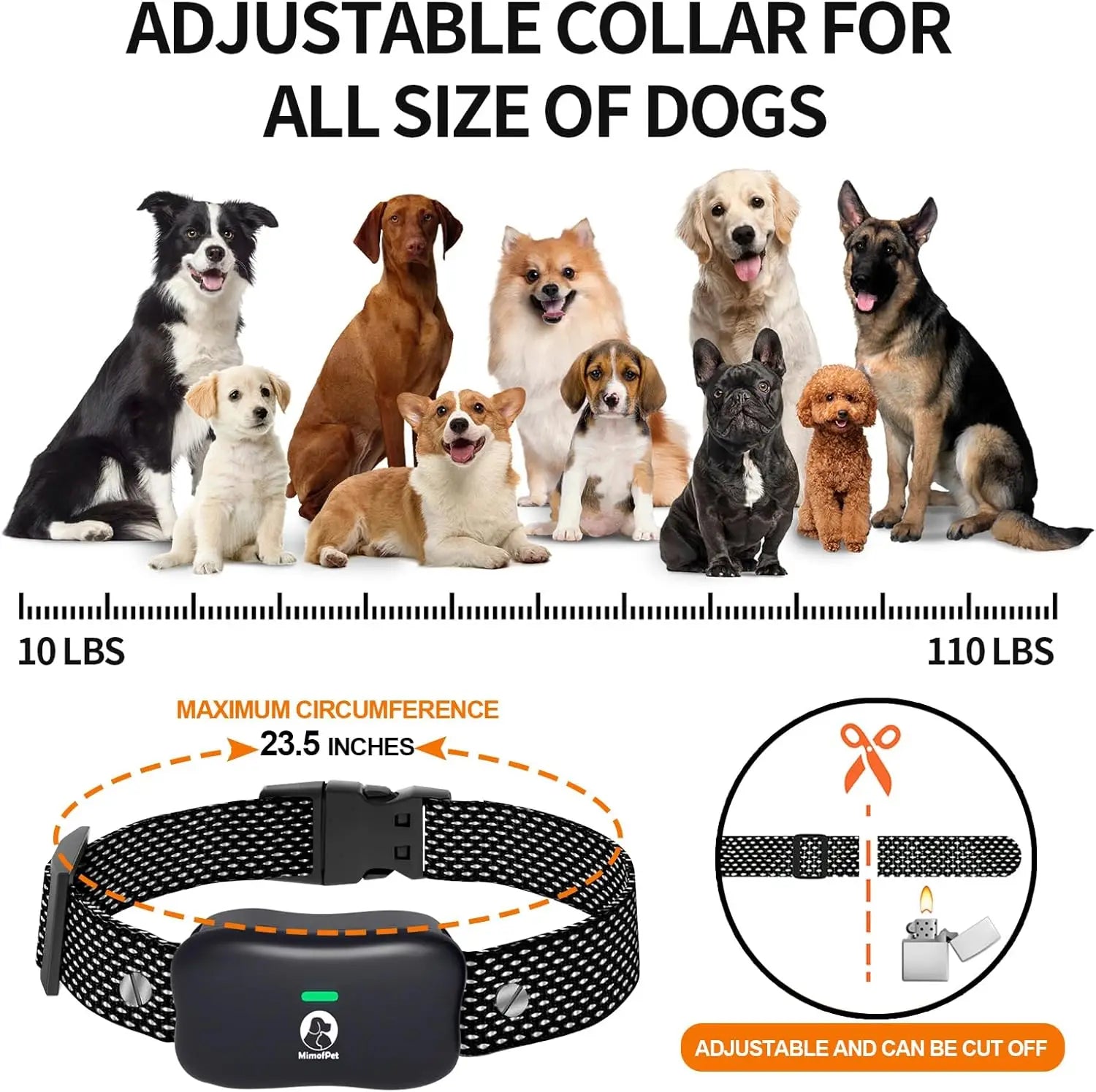 Wireless Dog Fence for 2 Dogs, Covers up to 856 Acres, 185 Days Standby Collar with Training Modes, Flash Light, Waterproof