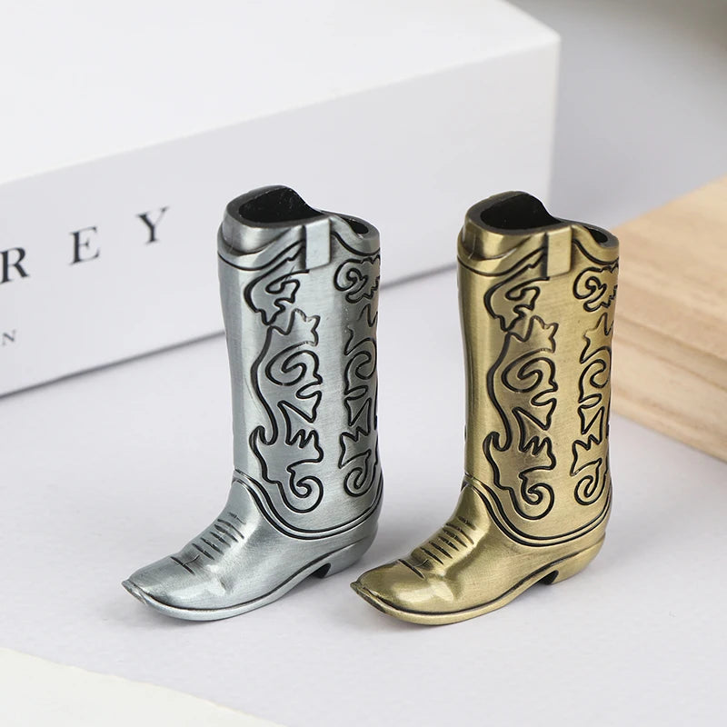 Creative Metal Boot Lighter Case for  J5/J25 – Personalized Engraving, Unique Men's Minimalist Gift with Custom Patterns