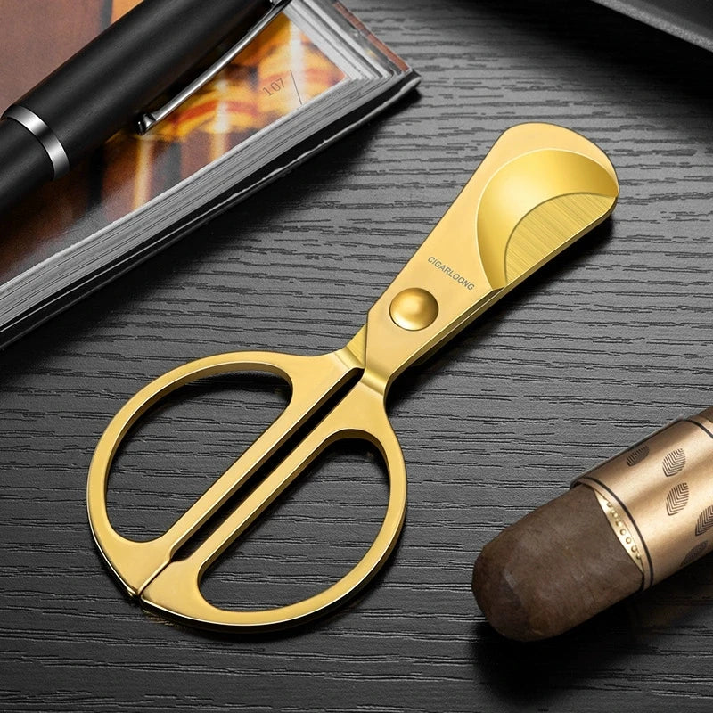 Stainless Steel Sharp Cigar Cutter Smooth Wear-Resistant Portable Handheld Cigar Scissor Smoking Accessories Father's Day Gift