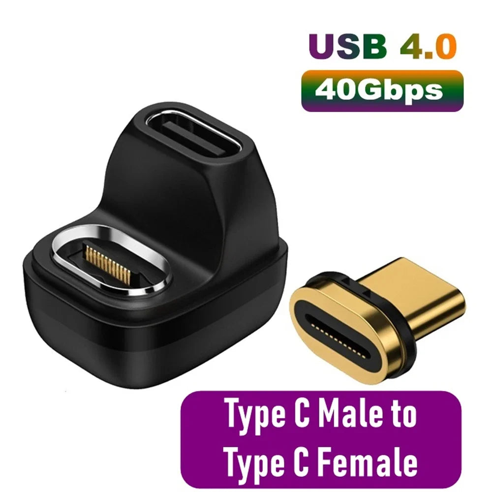 100W Car Type-C Magnetic Converter 40Gbps USB Flash Drive Multi-Functional Adapter Vehicle Data Transmission Charge Accessories