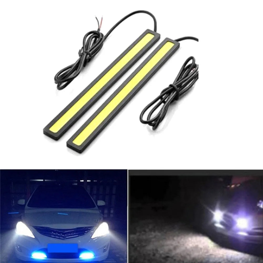 2 Pcs Universal Car Light Bars 17cm Waterproof Led Cob Light Stripe For Car Racing Daytime Running Lamp