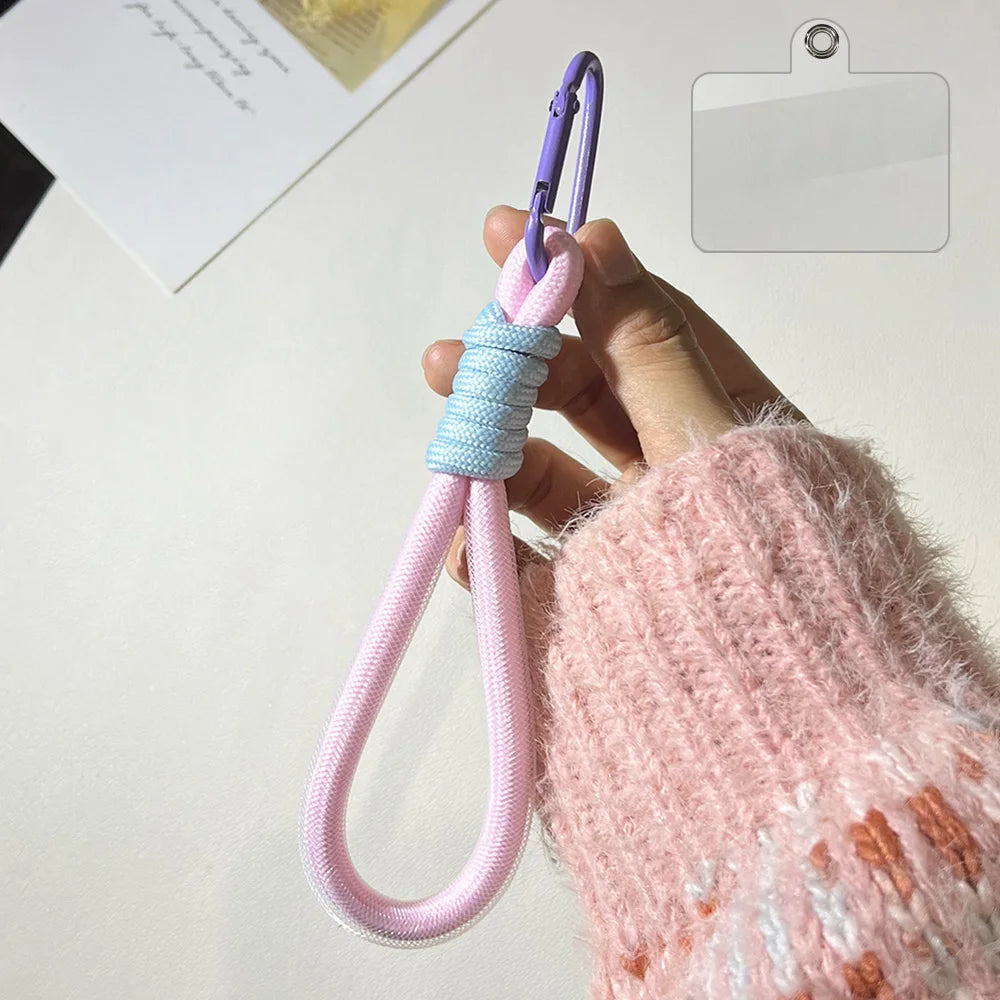 Mesh Landyard Fluorescent Pendant Mobile Phone Bag Rope Keychain Fashion Creative Decorative Keycord Accessories Wrist Strap