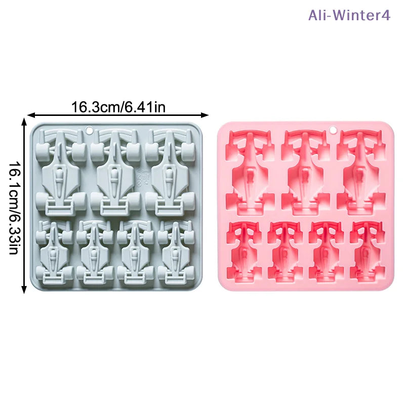 7 Cavity Racing Car Silicone Mold 3d Kart Mousse Fondant Chocolate Mould Ice Grid Epoxy Baking Resin Mold Cake Decorating Tools