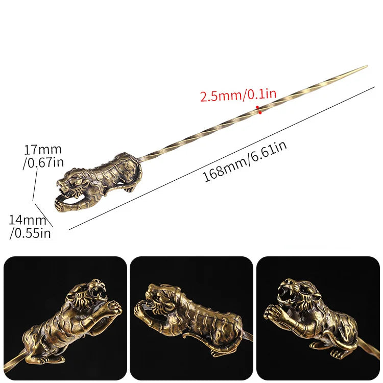 Retro Carved Cigar Drill Dredge Cigar Pass Needle Personality Engraved Cigar Needle Drill Cigar Knife Cigar Smoking Accessories