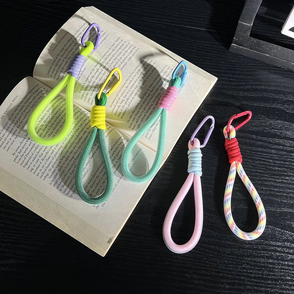 Mesh Landyard Fluorescent Pendant Mobile Phone Bag Rope Keychain Fashion Creative Decorative Keycord Accessories Wrist Strap
