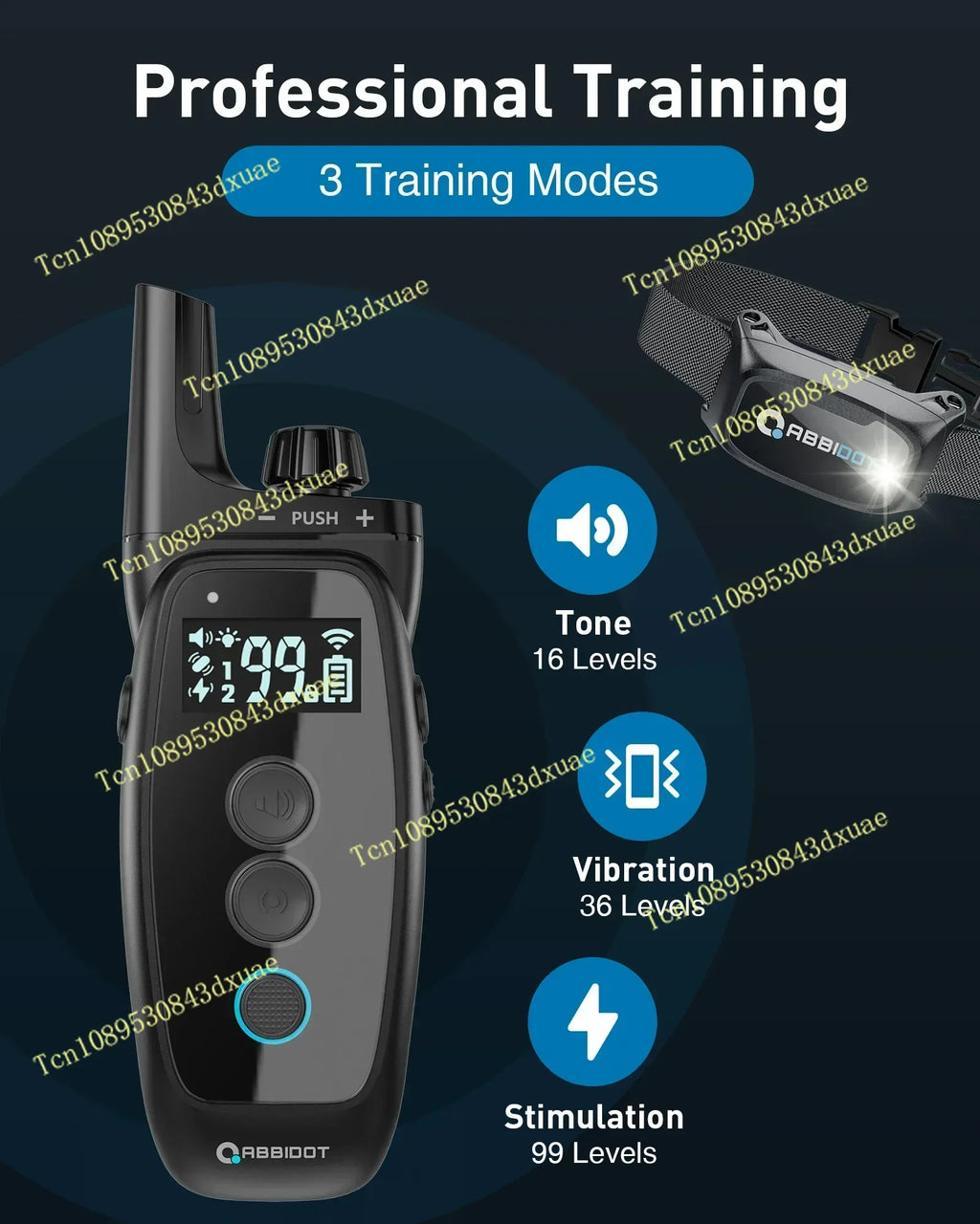 20252025New ABBIDOT T50 Training Collar Dogs Electric Shock for Large Pets 3000ft LED Light Canine Equipment Supplies Accessorie