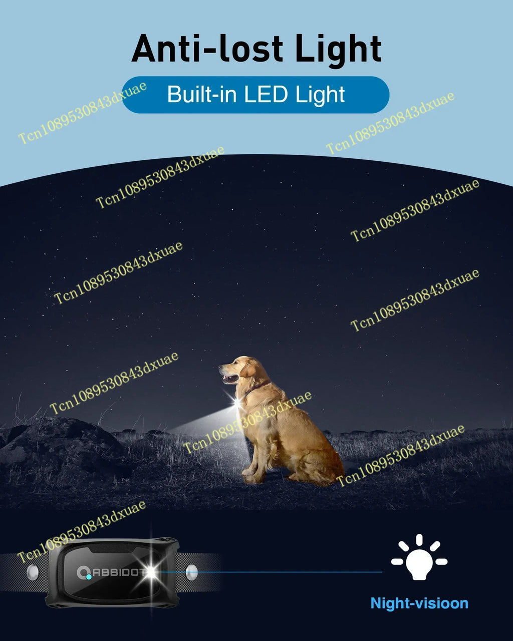 20252025New ABBIDOT T50 Training Collar Dogs Electric Shock for Large Pets 3000ft LED Light Canine Equipment Supplies Accessorie
