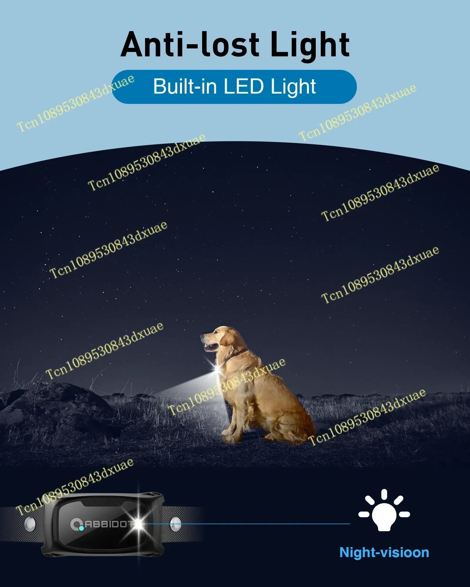 20252025New ABBIDOT T50 Training Collar Dogs Electric Shock for Large Pets 3000ft LED Light Canine Equipment Supplies Accessorie